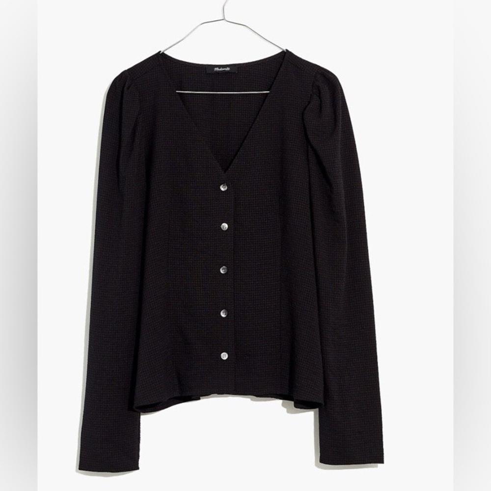 Madewell Westover Check Black Top (4)